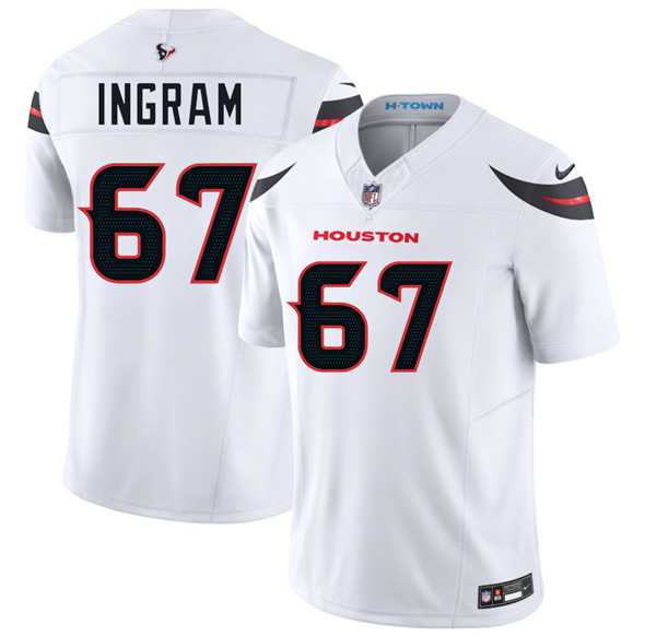Men & Women & Youth Houston Texans #67 Ed Ingram White 2025 F.U.S.E. Vapor Limited Stitched Jersey